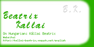 beatrix kallai business card