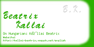 beatrix kallai business card